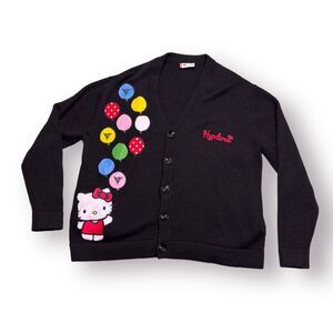 Hypeland Hello Kitty Balloons Knit Cardigan Size Medium Retro Kawaii Cardigan‎